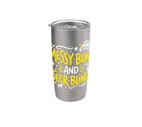Moños desordenados y persianas de ciervo cazador de cola blanca Vaso térmico de acero inoxidable de doble pared
