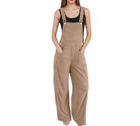 Monos genéricos para mujer de pana pantalones anchos barril tirantes ajustables traje de trabajo con bolsillos mono para mujer, caqui, S