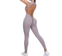 Monos Mujer Mono deportivo de una pieza con escote en V for mujer, ropa de entrenamiento for Yoga, ropa deportiva, traje ajustado, traje de gimnasio for Fitness, chándal de entrenamiento(Grey,L)