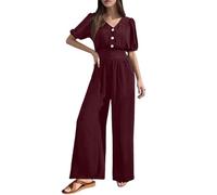 Monos Mujer - Mono Mujer Deportivo - Mono Informal De Encaje Con Cuello En V Para Mujer Ideal Para Uso Diario Y Conjuntos Elegante Y Calado Versátil Para Todas Las Estaciones Color Liso Básico