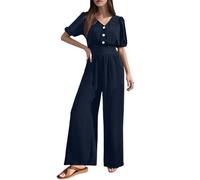 Monos Mujer - Mono Mujer Deportivo - Mono Informal De Encaje Con Cuello En V Para Mujer Ideal Para Uso Diario Y Conjuntos Elegante Y Calado Versátil Para Todas Las Estaciones Color Liso Básico