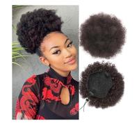 Moños para el cabello, Extensión de cabello Afro Puff Girl de 20 cm con cola de caballo rizada y cordón ajustable, moño negro Moños para el cabello Postizo(Medium brown)
