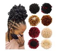 Moños para el cabello, Moño desordenado sin esfuerzo for mujeres: accesorio rápido for el cabello Moños para el cabello Postizo(Red brown)