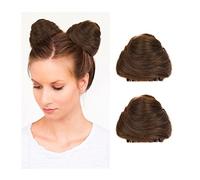 Moños Postizos 2 piezas de pelo sintético con moño de donut, extensión de moño, mini clip de garra en extensiones de moño de pelo desordenado, accesorio for mujeres y niñas, pelo con orejas de gato Mo