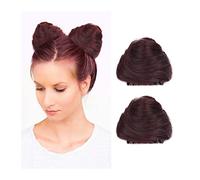 Moños Postizos 2 piezas de pelo sintético con moño de donut, extensión de moño, mini clip de garra en extensiones de moño de pelo desordenado, accesorio for mujeres y niñas, pelo con orejas de gato Mo