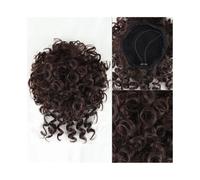 Moños Postizos Extensión de moño de pelo rizado desordenado, recogido sintético despeinado, coleta con cordón ajustable Postizo Coletero(2-33)
