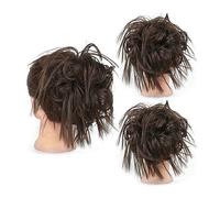 Moños Postizos Tousled Updo Messy Bun Hair Piece Straight Curly Mix Extensiones de cola de caballo Fake Synthetic Elastic Band Scrunchies Hairpiece for mujeres niñas Moño (Color : Q17 6)