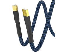 Monosaudio Cable USB A a B Hi-end, 1,5 m, 4 N OFC cobre puro 24 K chapado en oro HiFi Audio USB Cable de transmisión rápida para DAC, impresora, amplificador, altavoz