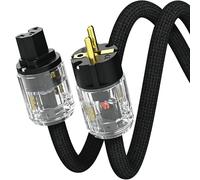 Monosaudio P029 Cable de alimentación HiFi de alta gama, cable de corriente de audio de 1,5 m con blindaje de cobre, cable de dispositivo de CA C15 con enchufe Schuko de la UE y conector IEC para DVD