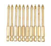 MonoSora 10 brocas hexagonales de cabeza de lanza de 6 mm para azulejos de cerámica, mármol, vidrio, madera, metal y plástico