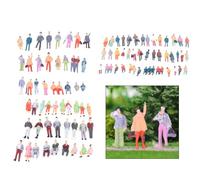 MonoSora 100 figuras en miniatura para mesa de arena y diorama a escala 1:50/1:75/1:100, material ABS, juego multicolor para escenas de modelos