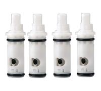 MonoSora 1224 - Kit de cartucho de repuesto para la mayoría de grifos de doble mango, compatible con 1222, pieza de reparación de plástico blanco, 15 x 5 x 4 cm, 1224 4 cargas