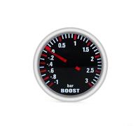 MonoSora 52mm Mecánico Turbo Boost Gauge 3 Bar con pantalla de luz blanca para modificación de carreras de coches de 12 V