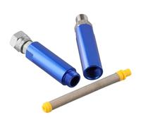 MonoSora Adaptador de conector de filtro de pulverizador de pintura sin aire, interfaz de 1/4, construcción de aleación, compatible con múltiples máquinas de pulverización, color azul