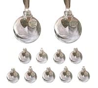 MonoSora Adorno conmemorativo de Navidad transparente con plumas y colgante de metal, "A Piece of My Heart Is in Heaven" para árbol o decoración del hogar, plástico transparente, 8 cm