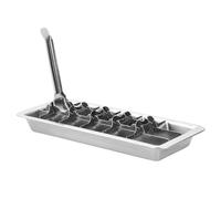 MonoSora Bandeja de cubitos de hielo de acero inoxidable con 18 ranuras e inserto de palanca extraíble, congelación rápida y fácil liberación para fiestas, cocina doméstica, dormitorios, congeladores