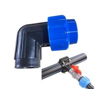 MonoSora Codo de polipropileno de 90° con rosca hembra para tubo de polietileno de 20 mm x 1/2 pulgadas, color azul, clasificación de presión de 16 bares