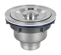 MonoSora Colador de fregadero de acero inoxidable para cocina y baño, puerto roscado de 110 mm a 46 mm, incluye junta de silicona y tapón de drenaje resistente al óxido