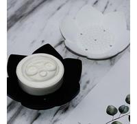 MonoSora Jabonera de silicona con diseño en forma de loto, antideslizante, portátil, drenable, para baño, paquete de 2 en azul, verde claro, morado claro, blanco, gris, rosa, negro y negro