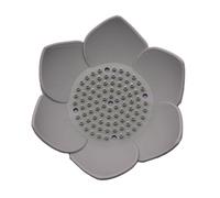 MonoSora Jabonera de silicona con diseño en forma de loto, antideslizante, portátil, drenable, para baño, paquete de 2 en azul, verde claro, morado claro, blanco, gris, rosa, negro y gris