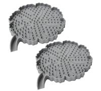 MonoSora Jabonera de silicona con drenaje para almacenamiento de jabón, diseño antideslizante en forma de flor, paquete de 2, blanco/gris/verde/azul/negro/morado/rosa gris