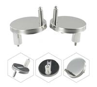 MonoSora Juego de 2 bisagras de tapa de inodoro de acero inoxidable con tornillos de 60/65 mm, repuesto universal para asientos de inodoro estándar, color plateado