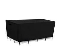 MonoSora Juego de funda rectangular de poliéster grueso para jardín, protección contra el sol, el polvo y la intemperie, compatible con muebles, parrilla, electrodomésticos, color negro y plateado, 45