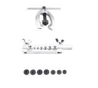 MonoSora Juego de herramientas de doble ensanchamiento automotriz con 7 troqueles y cortador de tubos resistente para tubos de cobre, latón y aluminio, color rojo y plateado