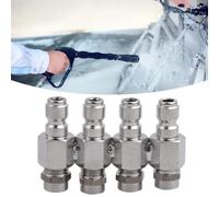 MonoSora Kit de boquillas de lavado a presión de 4 vías con conexión rápida de 1/4 pulgadas para 2 3 GPM 304 de acero inoxidable 4000 PSI, incluye puntas 0010/0030/2510/2530
