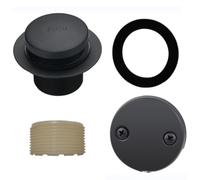 MonoSora Kit de drenaje y desbordamiento de bañera negro mate para bañera, latón y acero inoxidable, juego de drenaje de apertura a presión, 1-3/8 pulgadas o 1-1/2 pulgadas, placa frontal de 2