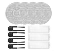 MonoSora Kit de repuesto de cepillo lateral y filtro HEPA compatible con Xiaomi S40 Pro / OV71GL 3 filtros, 4 cepillos y 4 fregonas
