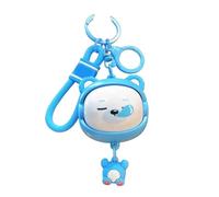 MonoSora Llavero giratorio de dibujos animados con diseño de gato que cambia la cara, bonito colgante para llaves o mochilas, 8 x 1,3 x 2 cm, plástico, 1 paquete de panda con cara azul