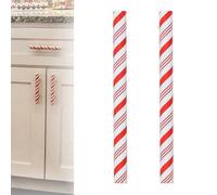 MonoSora Paquete de 2 adornos de mango de menta a rayas rojas y blancas para manualidades, coronas, centros de mesa y expositores de mantel, 15 x 2 cm