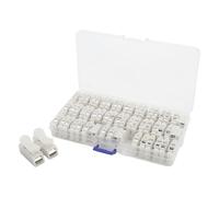 MonoSora Paquete de 55 conectores de cable rápido CH-2, bloque de terminales enchufables, 16 A, 220 V, ignífugo, color blanco