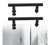 MonoSora Par de manijas de puerta de ducha ABS para recintos de vidrio de 145 mm, centro de orificios, color negro