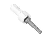 MonoSora SDS - Adaptador de broca de vástago redondo con 2 ranuras para cabezal de taladro de tierra, para taladros eléctricos, plata y negro, 105 mm de longitud