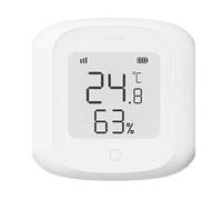 MonoSora Sensor inteligente de temperatura y humedad para la aplicación Tuya Smart Life, termómetro de interior con pantalla de monitoreo en tiempo real, control de voz para Alexa, color blanco