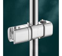 MonoSora Soporte ajustable para cabezal de ducha de 18 a 25 mm, soporte de pared ABS con agarre antideslizante, acabado cromado plateado