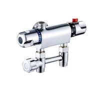 MonoSora Válvula termostática de ducha, aleación de zinc, acabado cromado, para sistemas de ducha de tubo abierto