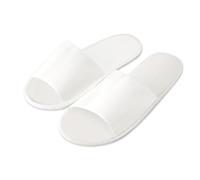 MONOUSALO 1 par de zapatillas desechables blancas, de punta abierta para invitados, hoteles, spas - Zapatillas desechables de habitación suaves, suela impermeable - Talla única 29 x 12 cm