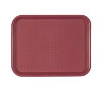 Monouso | 1 Bandeja Rectangular Antideslizante, 35,5x45,3cm, Color Burdeos, Bandeja Ideal para Bares, Restaurantes, Fast Good, Camareros, con Borde, Plástico, Gastronomía, Apto para Lavavajillas