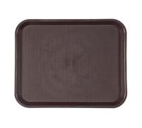 Monouso | 1 Bandeja Rectangular Antideslizante, 35,5x45,3cm, Color Marrón, Bandeja Ideal para Bares, Restaurantes, Fast Good, Camareros, con Borde, Plástico, Gastronomía, Apto para Lavavajillas