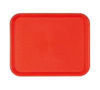 Monouso | 1 Bandeja Rectangular Antideslizante, 35,5x45,3cm, Color Rojo, Bandeja Ideal para Bares, Restaurantes, Fast Good, Camareros, con Borde, Plástico, Gastronomía, Apto para Lavavajillas