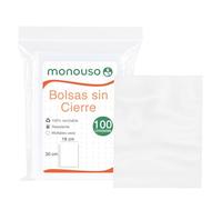 Monouso | 100 Bolsa Polietileno Sin Cierre 18×30 cm G-100 | Transparente LDPE Alta Flexibilidad | Ideal para Alimentación y Pequeños Productos