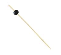 Monouso | 100 Pinchos de Bambú Bola Negra 12,5cm, Palillos de Bambú, Cócteles, Aperitivos, Brochetas, Fiestas, Caterings, Bodas