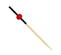 Monouso | 100 Pinchos de Bambú Decorados 7cm, Decorado Rojo y Negro, Palillos de Bambú, Cócteles, Aperitivos, Brochetas, Fiestas, Caterings, Bodas