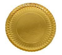 Monouso | 100 Platos de Cartón Redondos Dorados, Ø10cm, Platos Reciclables, De Papel, Eventos y Fiestas, Postres, Tartas, Pastelería.