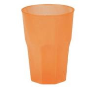 Monouso | 20 Vaso Reutilizable Durable PP Frost Naranja 420 ml | Alta Durabilidad y Estilo | Ideal para Cócteles, Bebidas y Catering Profesional | Pack de 20 unidades