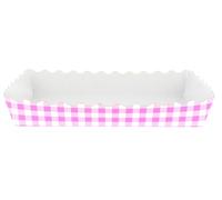 Monouso | 25 Bandejas de Cartón para Gofres, 18,2x12,2x3cm, Color Rosa, Diseño Vichy, Bandejas Desechables, Bandejas de Cartón, Caja para Gofres, Crepes, Bandeja para Postres.