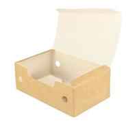 Monouso | 25 Cajas Comida para Llevar Pequeñas 1,5x7,2x4,3cm, Color Natural, 100% Compostable, Resistente a Grasas, Uso Sostenible, Food Trucks y Take Away